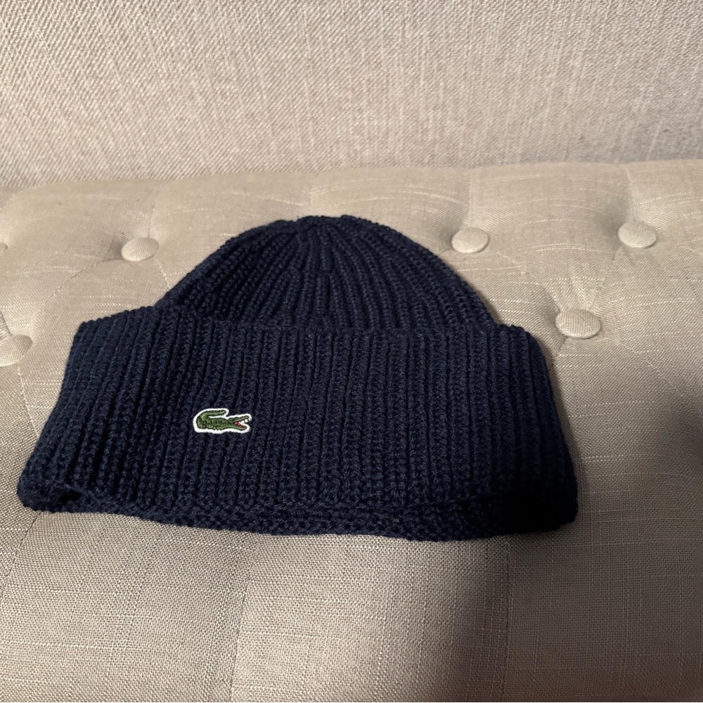 Lacoste Dark Blue Wool Beanie
